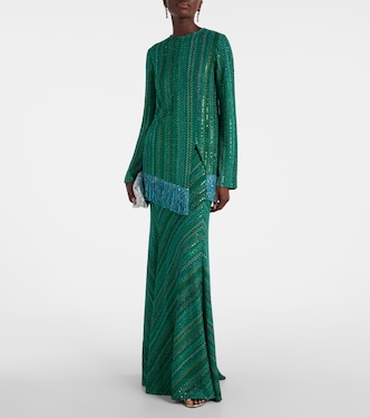 Jupe longue Zigzag en lamé | Missoni
