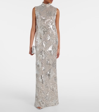 Abito lungo Miami con paillettes | Taller Marmo