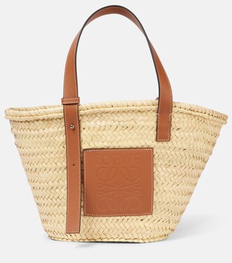 Medium leather-trimmed basket tote | Loewe