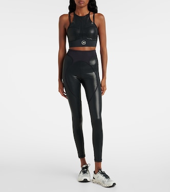High-rise lamé leggings | Adidas by Stella McCartney