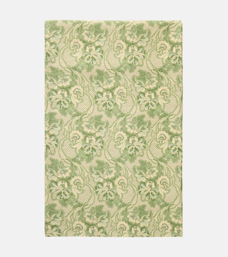 Iris floral printed linen tablecloth | Cabana