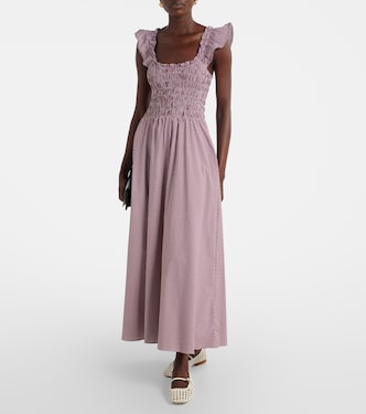 Eudora shirred cotton-blend maxi dress | Faithfull
