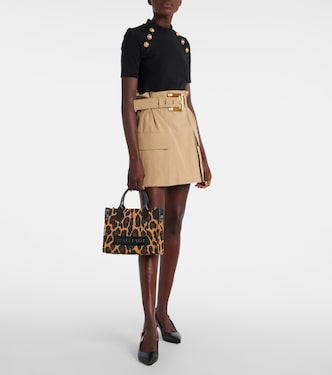 Minigonna in gabardine di cotone con cintura | Balmain