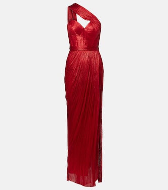 Claudine scarf-detail silk mousseline gown | Maria Lucia Hohan