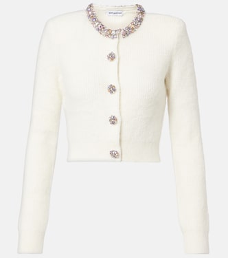 Embellished ribbed-knit cardigan | Self-Portrait