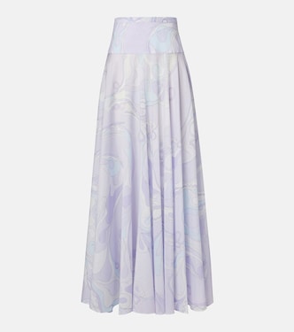 Orchidee cotton maxi skirt | Pucci