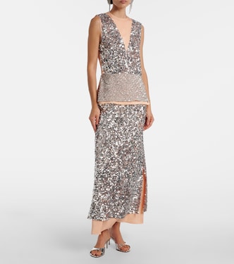 Sequined jersey midi skirt | Rabanne