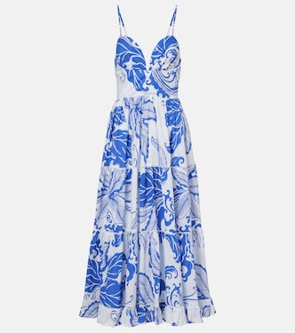 Vestido largo Milena de algodón estampado | Poupette St Barth