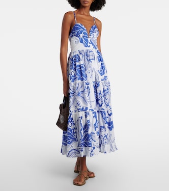 Vestido largo Milena de algodón estampado | Poupette St Barth