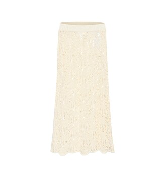 Falda midi de encaje de croché | Jil Sander