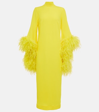 Robe midi Del Rio à plumes | Taller Marmo