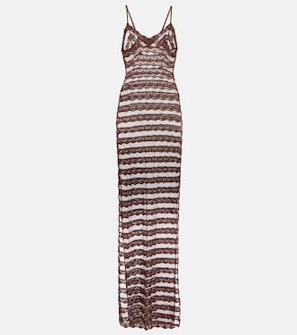 Semi-sheer lace camisole maxi dress | Aya Muse