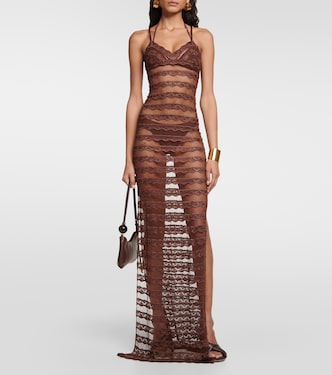 Semi-sheer lace camisole maxi dress | Aya Muse