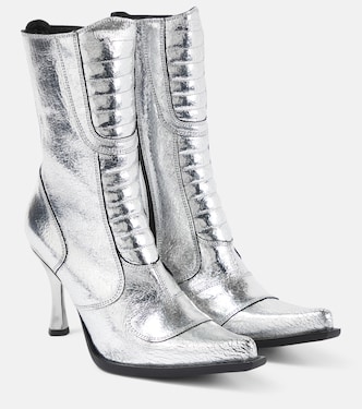 Ankle Boots aus Metallic-Leder | Vetements