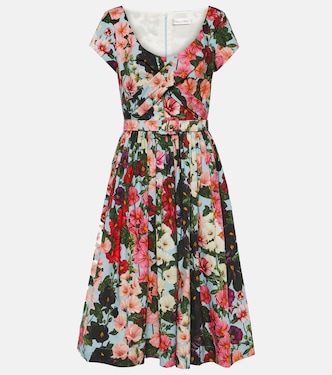 Floral cotton poplin midi dress | Oscar de la Renta