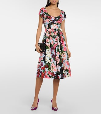 Floral cotton poplin midi dress | Oscar de la Renta