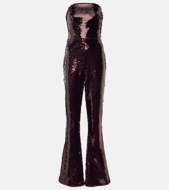 Combi-pantalon bustier Myrine à sequins | Safiyaa