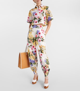 Camicia cropped in popeline con stampa | Dolce&Gabbana