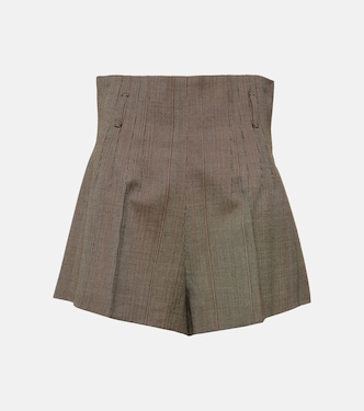 High-Rise Shorts aus Wolle | Prada