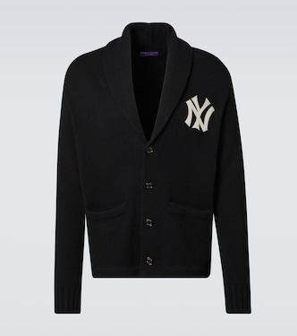 Cardigan Yankees™ aus Kaschmir mit Leder | Ralph Lauren Purple Label