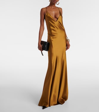 Abito lungo in raso | Saint Laurent