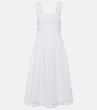 Vestido midi de popelín de algodón | Ganni