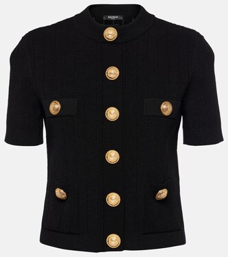 Cardigan in maglia a coste jersey | Balmain
