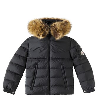 Faux fur-trimmed down jacket | Moncler Enfant