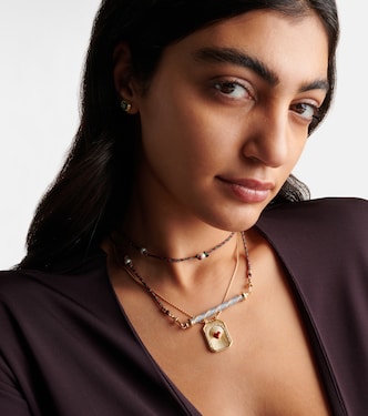 Collier Candy Cane en or 18 ct, diamants et émail | Marie Lichtenberg