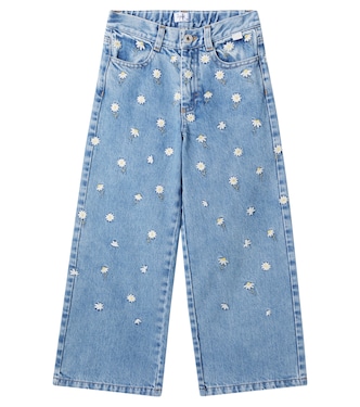 Jeans con ricamo floreale | Il Gufo