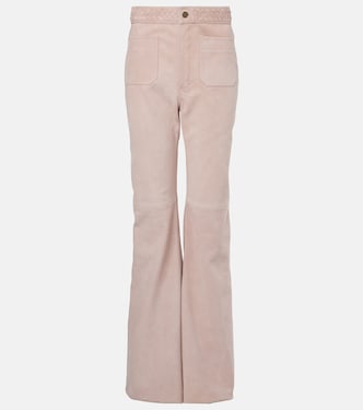 Gerade High-Rise-Hose aus Veloursleder | Chloé