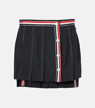 Minifalda asimétrica en mezcla de lana | Thom Browne