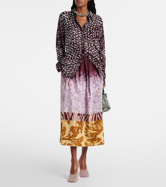 Falda larga de algodón estampada | Dries Van Noten