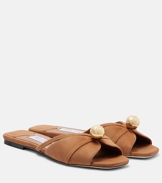 Pantoletten Siva aus Veloursleder | Jimmy Choo