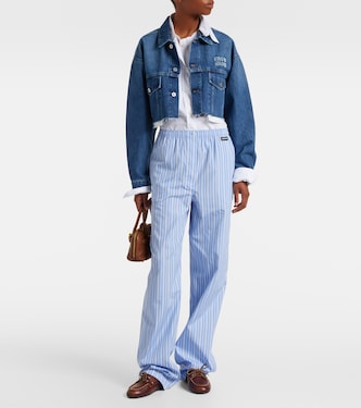 Cropped logo denim jacket | Miu Miu