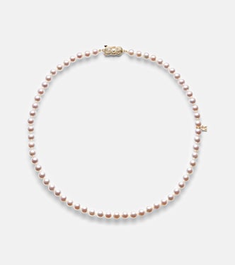 18kt gold necklace with pearls and diamonds | Mikimoto