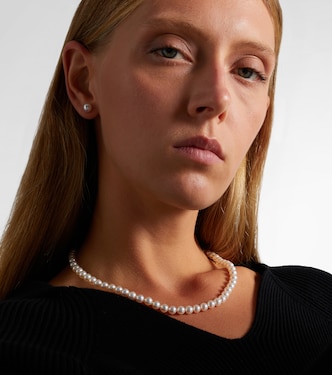 18kt gold necklace with pearls and diamonds | Mikimoto