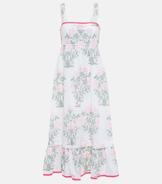 Floral cotton tiered midi dress | Juliet Dunn