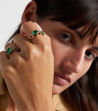 Ring Catena Petite aus 18kt Gelbgold mit Turmalin, Peridot und Smaragd | Nadine Aysoy