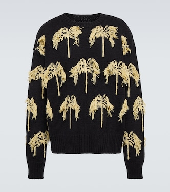 Pull intarsia en laine et coton | Jil Sander