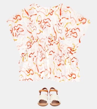 Drawstring cotton dress | Chloé Kids