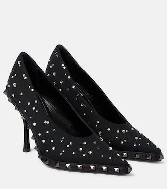 Salones Rockstud de piel adornados | Valentino Garavani
