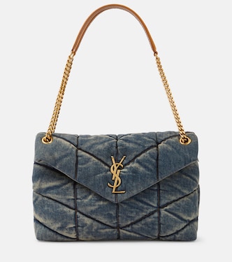 Schultertasche Puffer Medium aus Denim | Saint Laurent