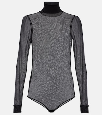 Mockneck sheer mesh bodysuit | Maison Margiela