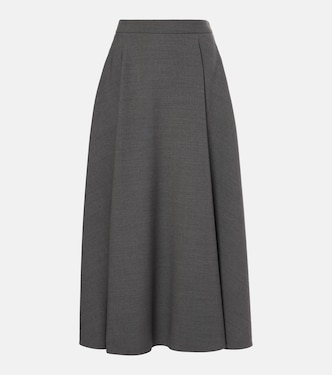 Gonna midi in gabardine di lana | Valentino