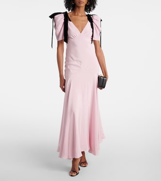 Vestido de fiesta de crepé de seda con lazo | Rodarte