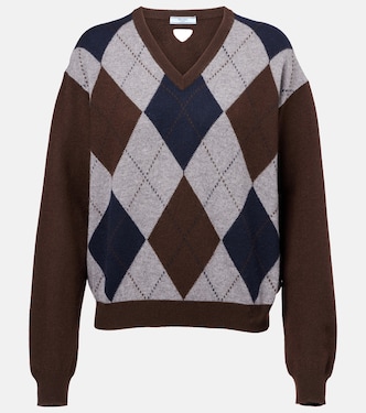 Pullover in jacquard di cashmere | Prada