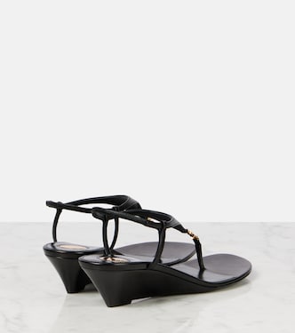 Sandales compensées Cassandre 40 en cuir | Saint Laurent