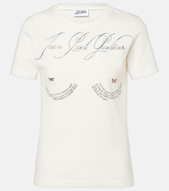 T-shirt in jersey di cotone con logo | Jean Paul Gaultier