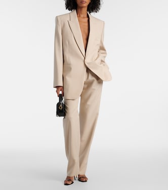 Pantaloni a gamba larga in lana | Saint Laurent